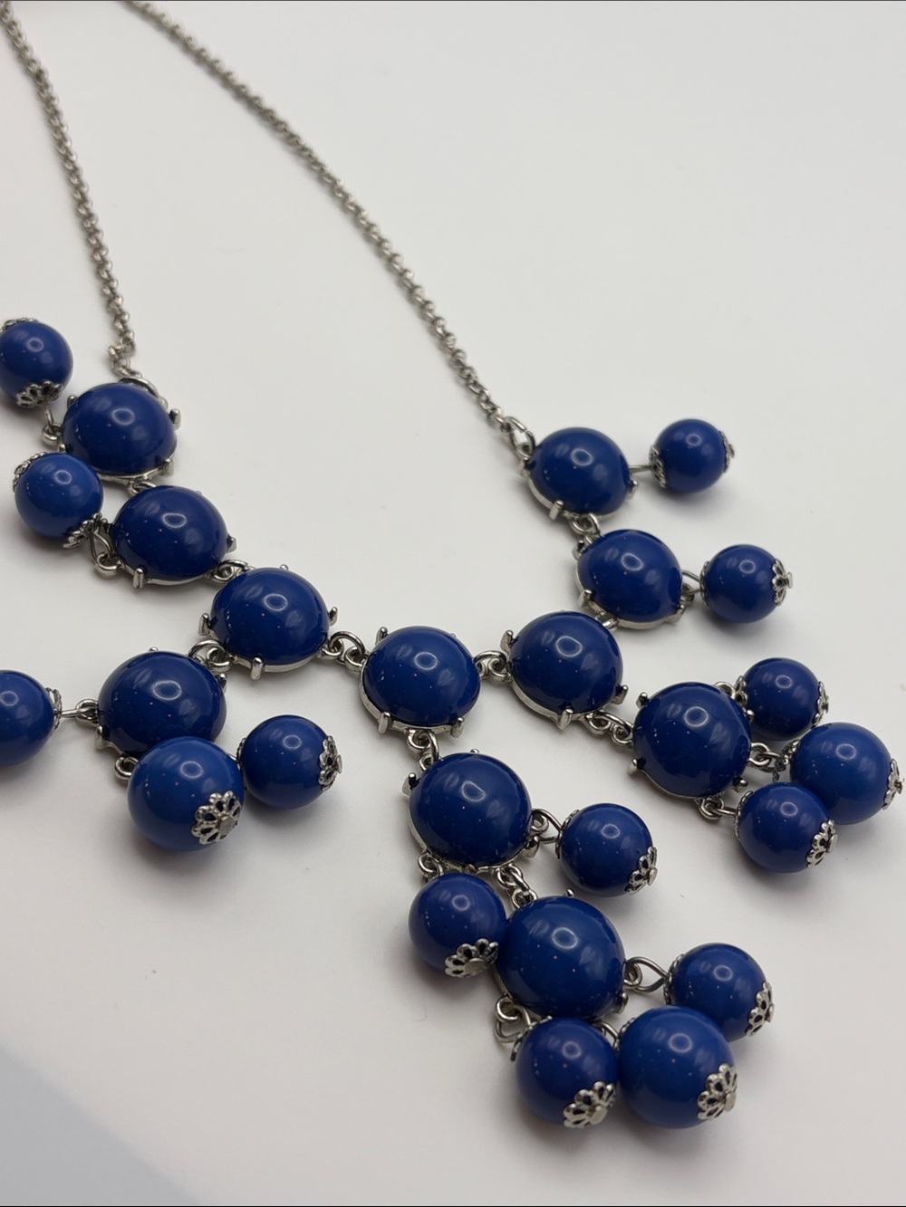 Blue Bubble Bead Statement Necklace - Picture 4 of 4